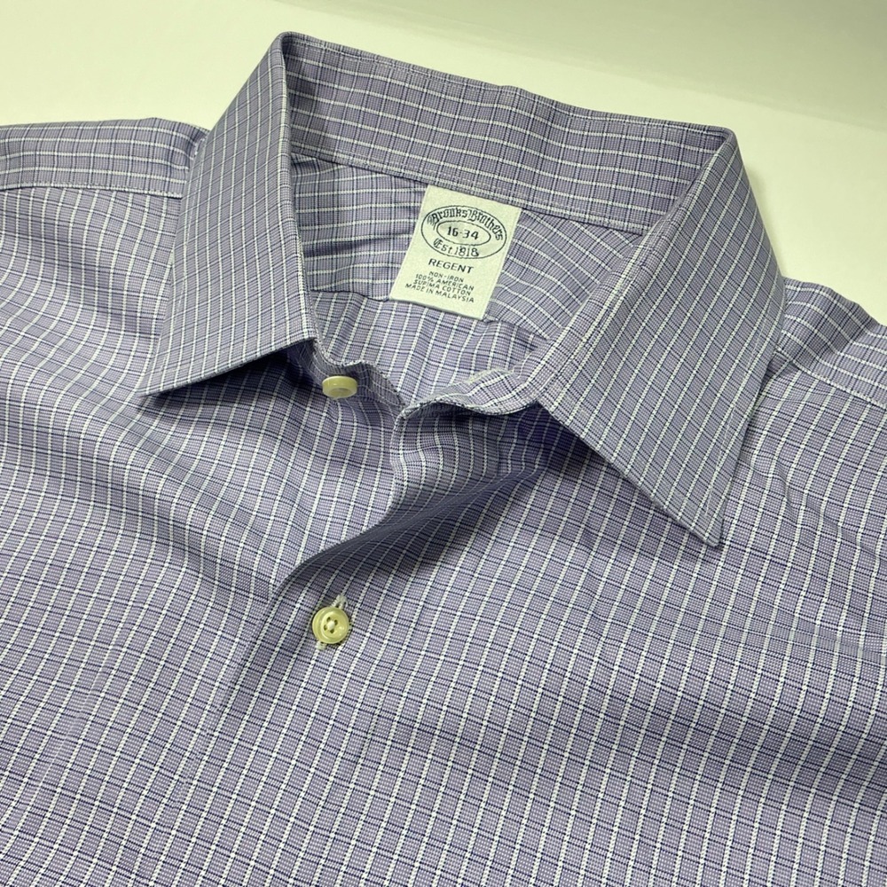 Brooks Brothers Regent Dress Shirt Plaid Checkered Button Down 16-34 - Picture 10 of 10